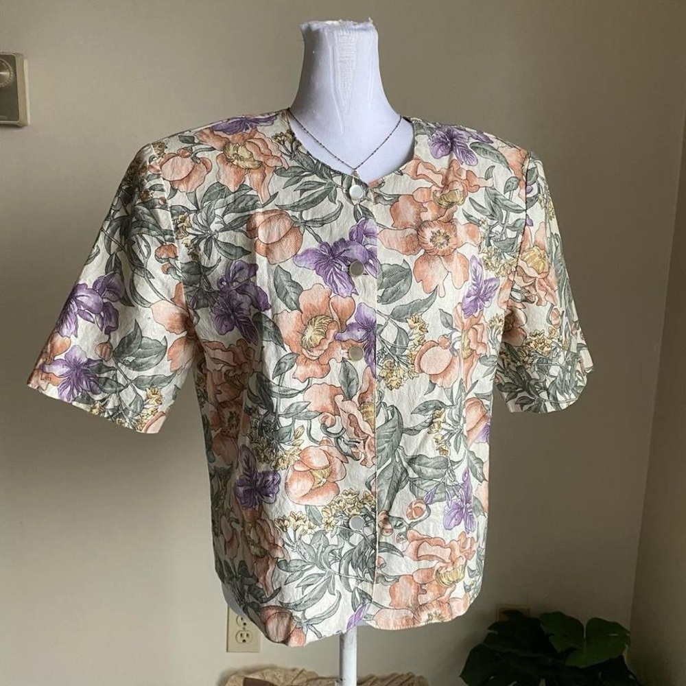 Vintage 90s floral cotton blouse - Picture 6 of 8